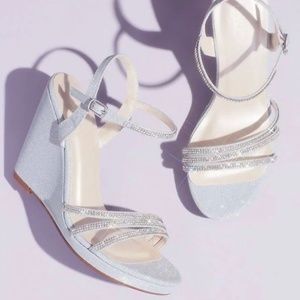 David’s Bridal Champagne Glitter Wedge